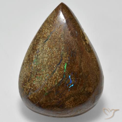 21.20ct Naturel Multicolore Opale Boulder, En forme de poire, Opaque