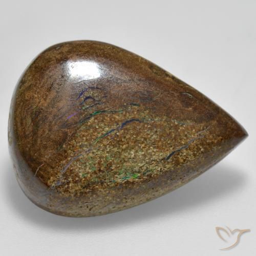 Opale Boulder Multicolore naturelle En forme de poire, 21.20 ct, Opaque