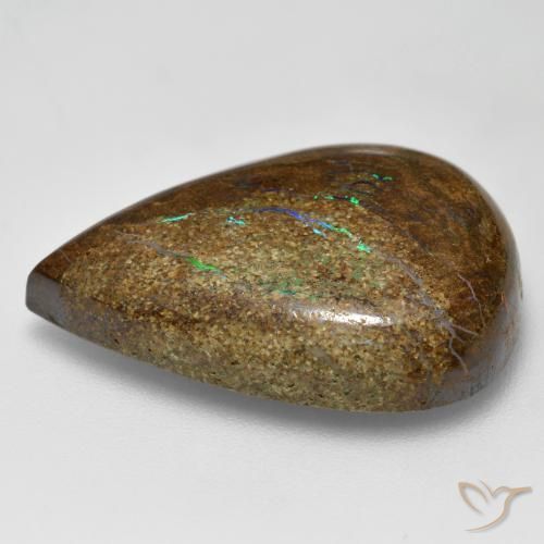 Opale Boulder Multicolore naturelle En forme de poire, 21.20 ct, Opaque