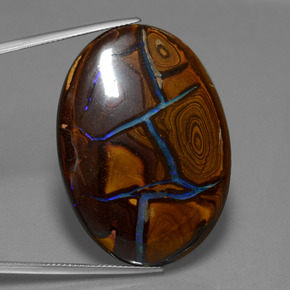 Opale boulder multicolore naturelle coupe ovale, 66,28 ct, opaque