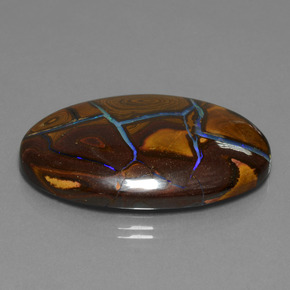 Opale boulder multicolore naturelle coupe ovale, 66,28 ct, opaque