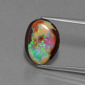 Opale boulder multicolore naturelle forme fantaisie, 6,24 ct, opaque