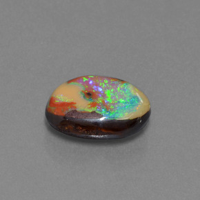 Opale boulder multicolore naturelle forme fantaisie, 6,24 ct, opaque