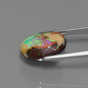 Opale boulder multicolore naturelle forme fantaisie, 6,24 ct, opaque