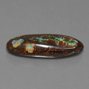 Opale boulder multicolore naturelle coupe ovale, 27,43 ct, opaque