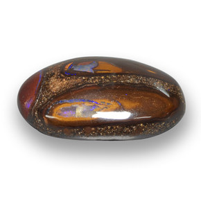Opale boulder multicolore naturelle coupe ovale, 12,14 ct, opaque