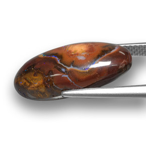 Opale boulder multicolore naturelle coupe ovale, 10,73 ct, opaque
