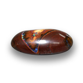 Opale boulder multicolore naturelle coupe ovale, 5,40 ct, opaque
