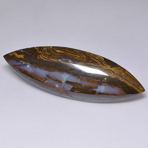 Opale boulder multicolore naturelle marquise, 36,92 ct, opaque