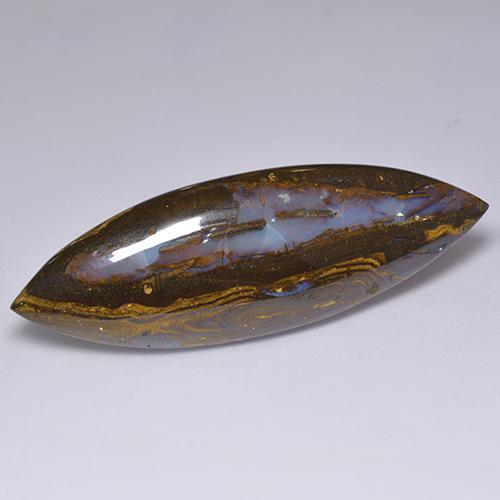 Opale boulder multicolore naturelle marquise, 36,92 ct, opaque