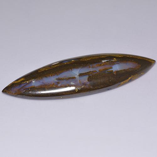 Opale boulder multicolore naturelle marquise, 36,92 ct, opaque