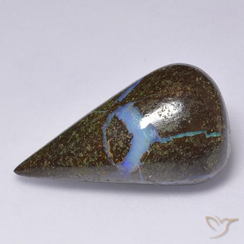 14.46ct Naturel Multicolore Opale Boulder, En forme de poire, Opaque