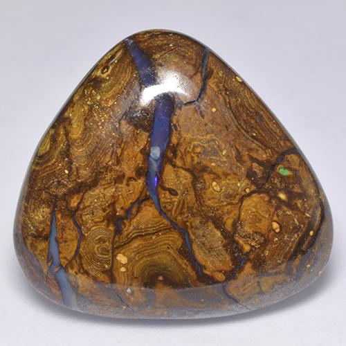 Opale boulder multicolore naturelle trillion, 32,30 ct, opaque