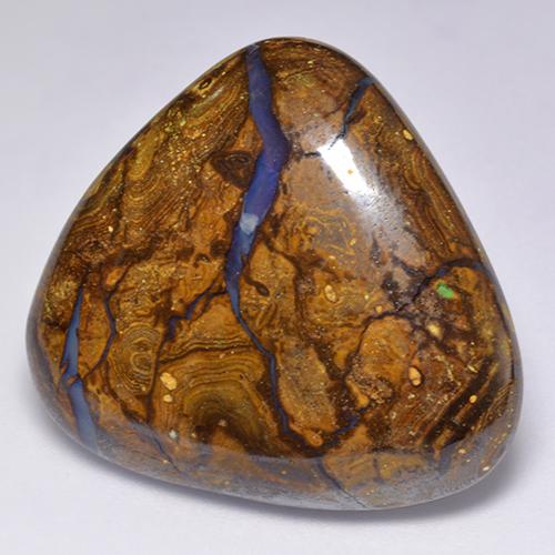 Opale boulder multicolore naturelle trillion, 32,30 ct, opaque