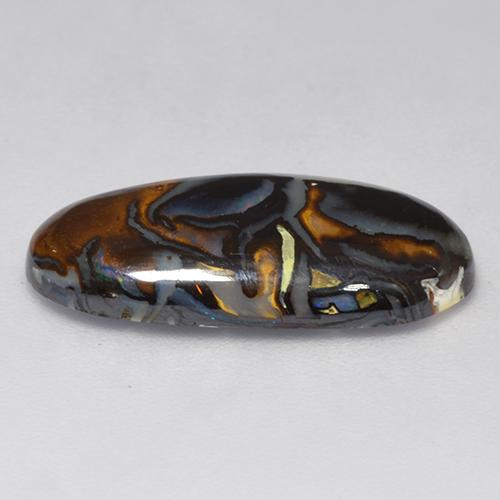 Opale boulder multicolore naturelle coupe ovale, 6,31 ct, opaque