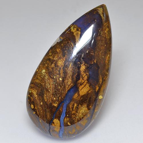 Opale Boulder Multicolore naturelle En forme de poire, 24.34 ct, Opaque