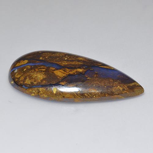 Opale Boulder Multicolore naturelle En forme de poire, 24.34 ct, Opaque