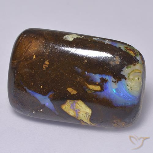 Opale Boulder Multicolore naturelle Coussin, 14.29 ct, Opaque