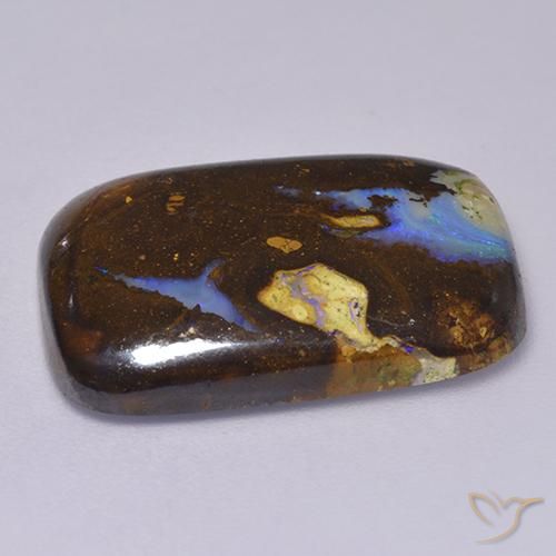 Opale Boulder Multicolore naturelle Coussin, 14.29 ct, Opaque