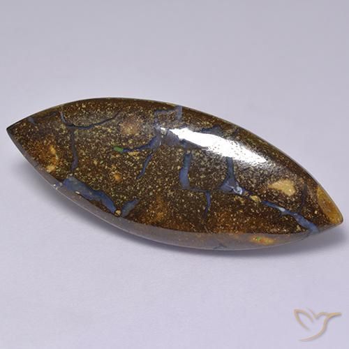 Opale Boulder Multicolore naturelle Marquise, 18.28 ct, Opaque