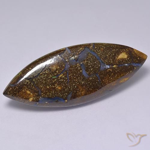 Opale Boulder Multicolore naturelle Marquise, 18.28 ct, Opaque