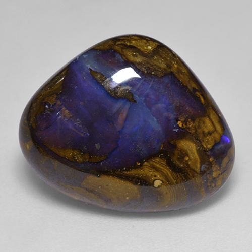 Opale boulder multicolore naturelle en forme de poire, 13,03 ct, opaque