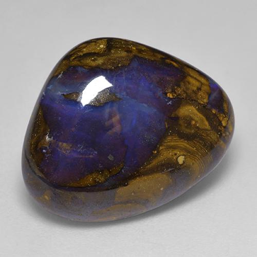 Opale boulder multicolore naturelle en forme de poire, 13,03 ct, opaque