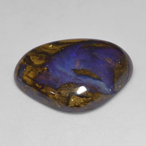 Opale boulder multicolore naturelle en forme de poire, 13,03 ct, opaque