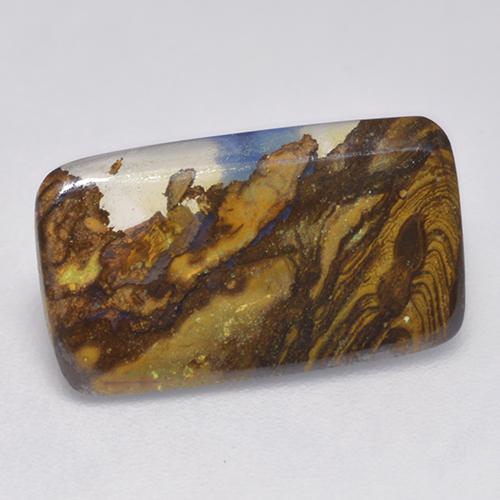 Opale boulder multicolore naturelle coupe coussin, 2,58 ct, translucide