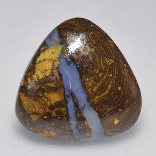 Opale boulder multicolore naturelle trillion, 8,20 ct, opaque