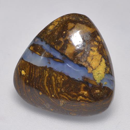 Opale boulder multicolore naturelle trillion, 8,20 ct, opaque