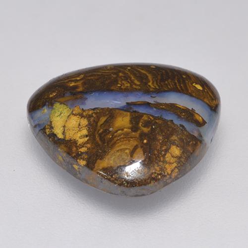 Opale boulder multicolore naturelle trillion, 8,20 ct, opaque