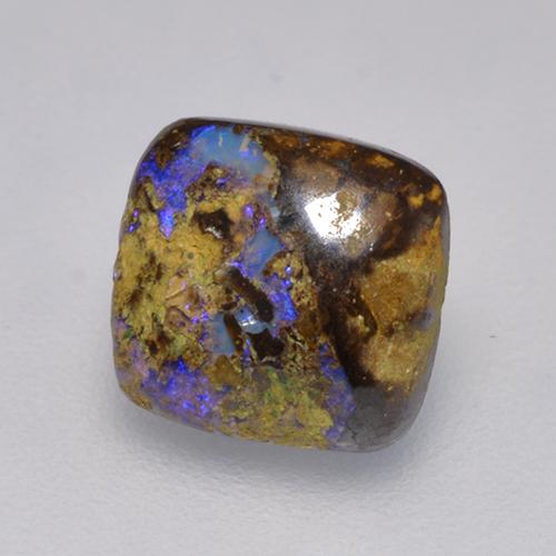 Opale boulder multicolore naturelle coupe coussin, 1,31 ct, opaque