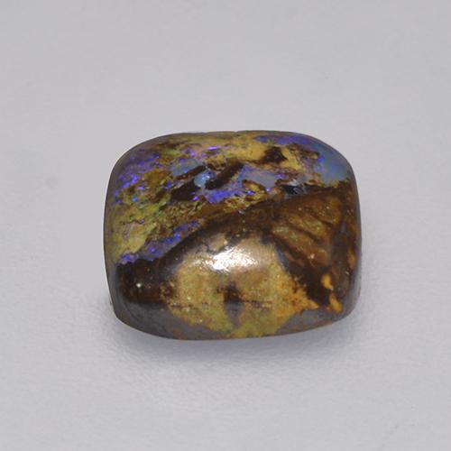 Opale boulder multicolore naturelle coupe coussin, 1,31 ct, opaque