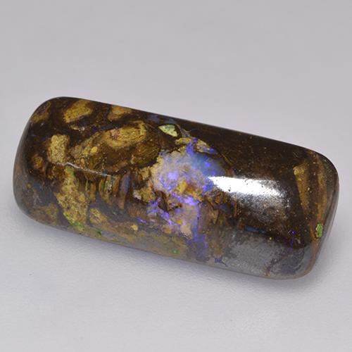 Opale boulder multicolore naturelle coupe coussin, 9,16 ct, opaque