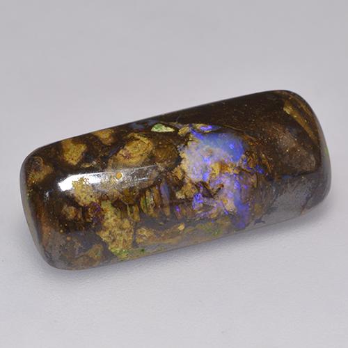 Opale boulder multicolore naturelle coupe coussin, 9,16 ct, opaque