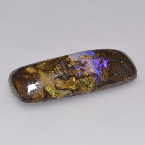 Opale boulder multicolore naturelle coupe coussin, 9,16 ct, opaque