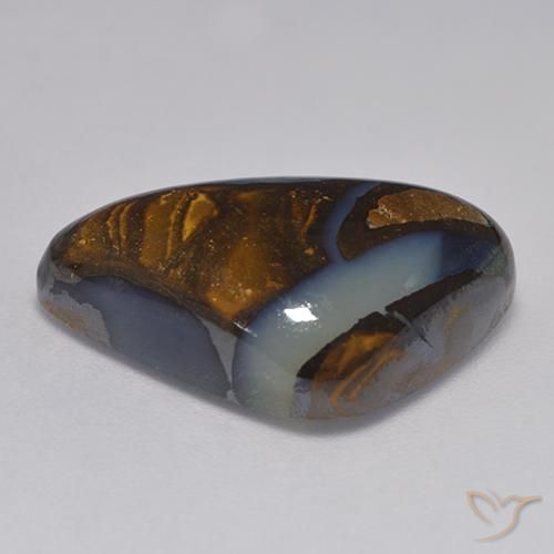 Opale Boulder Multicolore naturelle Trillion, 13.97 ct, Translucide