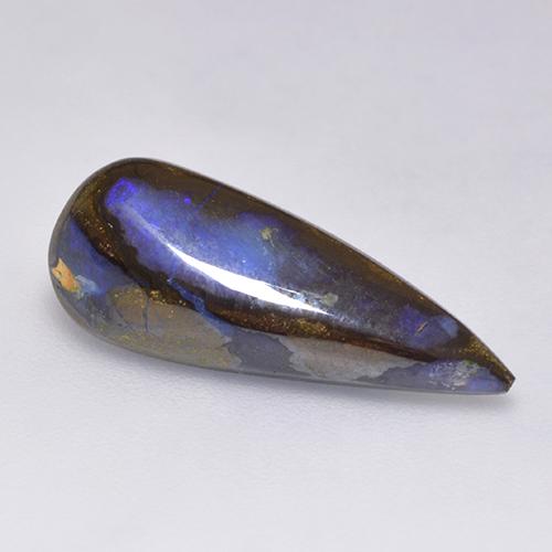 Opale Boulder Multicolore naturelle En forme de poire, 3.88 ct, Opaque