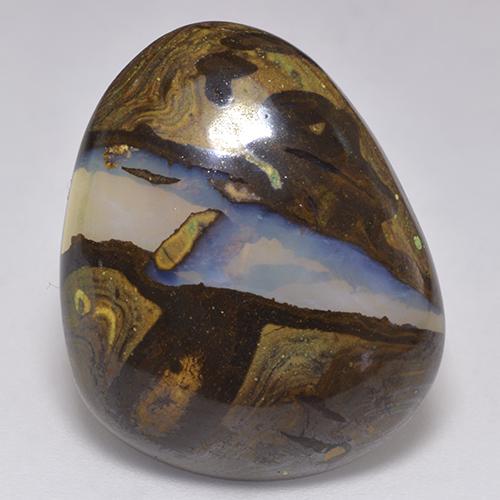 Opale boulder multicolore naturelle forme fantaisie, 18,81 ct, translucide