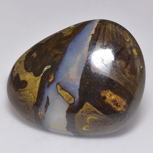 Opale boulder multicolore naturelle forme fantaisie, 18,81 ct, translucide