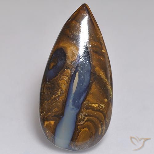 20.55ct Naturel Multicolore Opale Boulder, En forme de poire, Opaque