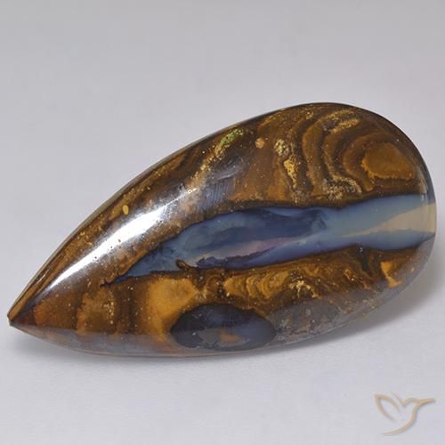 Opale Boulder Multicolore naturelle En forme de poire, 20.55 ct, Opaque