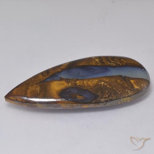 Opale Boulder Multicolore naturelle En forme de poire, 20.55 ct, Opaque