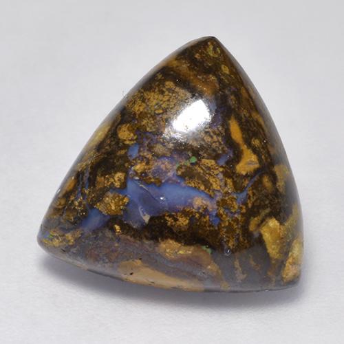 Opale boulder multicolore naturelle trillion, 8,22 ct, opaque
