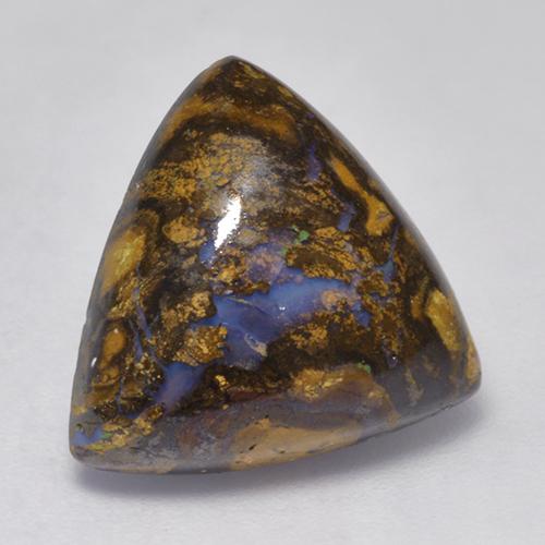 Opale boulder multicolore naturelle trillion, 8,22 ct, opaque