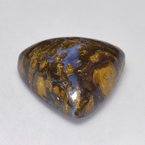 Opale boulder multicolore naturelle trillion, 8,22 ct, opaque