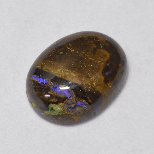 Opale Boulder Multicolore naturelle Coupe ovale, 3.16 ct, Opaque