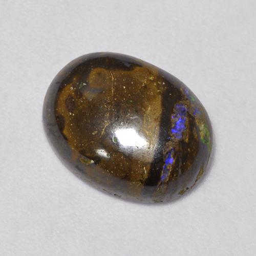 Opale Boulder Multicolore naturelle Coupe ovale, 3.16 ct, Opaque