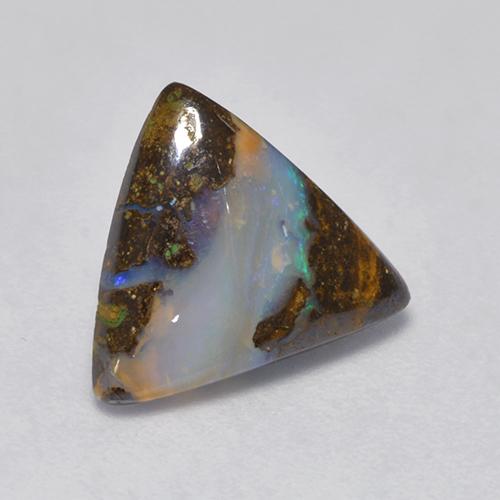 Opale Boulder Multicolore naturelle Trillion, 2.20 ct, Opaque
